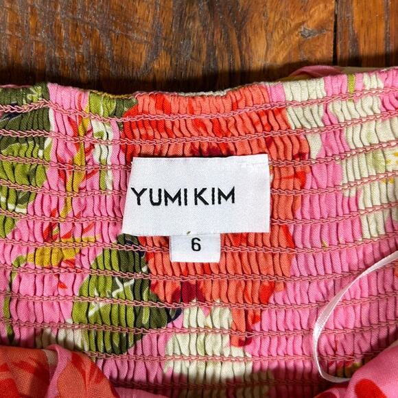 Yumi Kim Spring Fling Off Shoulder Maxi Dress Floral Mai Thai Pink Size 6 NWOT - Picture 9 of 9